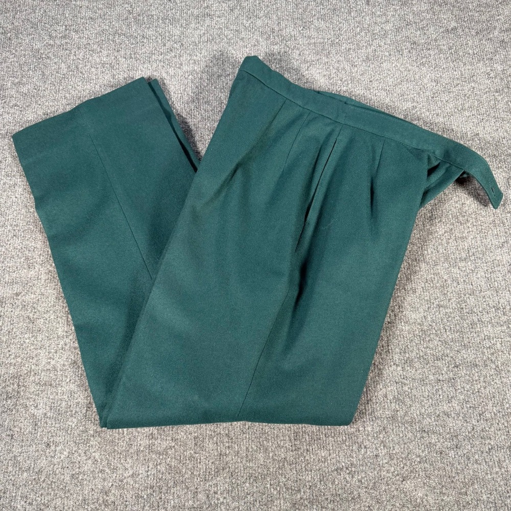 Vintage Pendleton Wool Pants Womens 10 Petite USA Green Pleated #4381